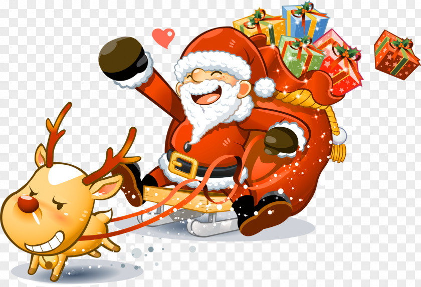 Santa Claus Reindeer Christmas Clip Art PNG