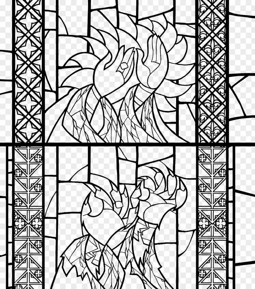 Study Room Coloring Book Stained Glass Drawing Line Art PNG