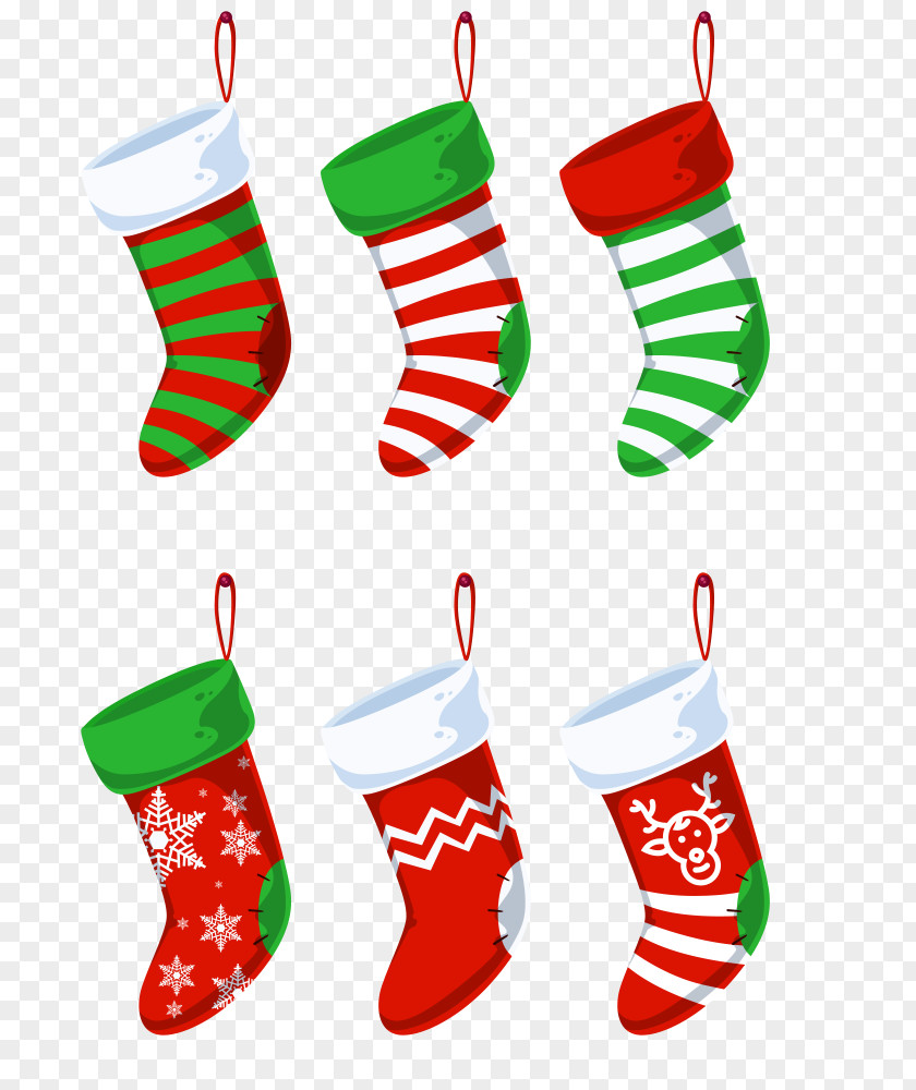 Colored Christmas Stockings PNG