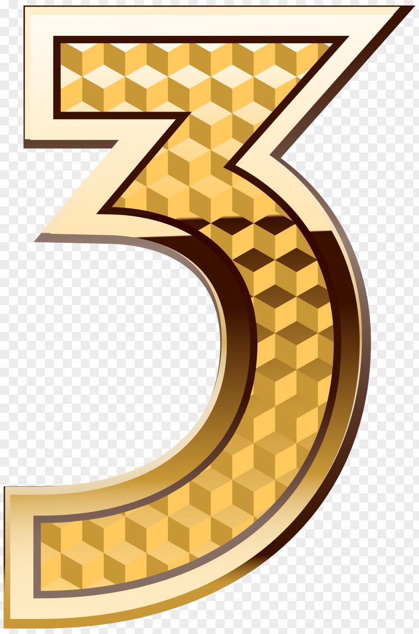 Gold Number Three Clip Art Image Aaron Doral Four PNG