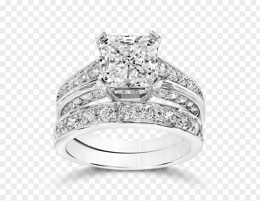 Princess Cut Bridal Sets Engagement Ring Diamond PNG