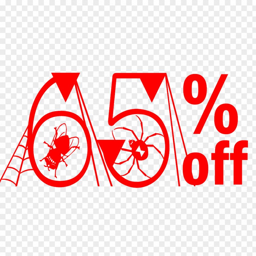 Halloween Sale 65% Off Discount Tag. PNG