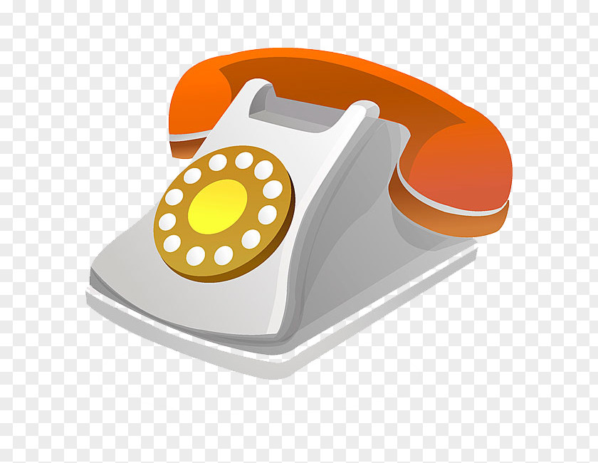 Orange Phone Telephone Symbol Icon PNG