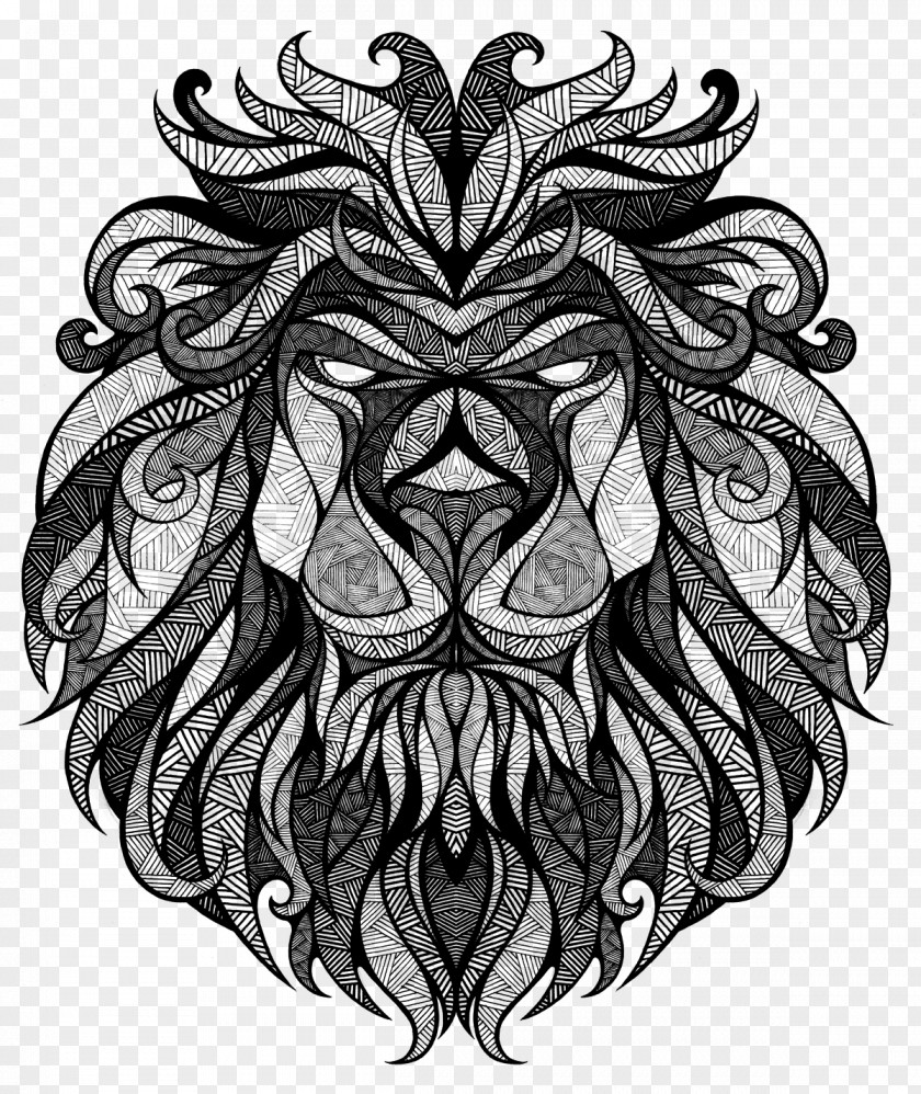 Abstract Lionhead Longboard Lion T-shirt Drawing PNG