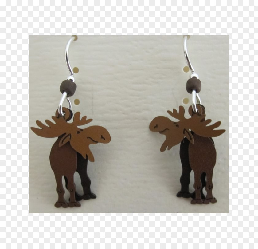 Moose Head Reindeer Earring Christmas Ornament PNG