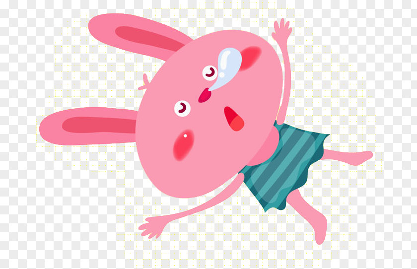 Pink Rabbit Illustration PNG