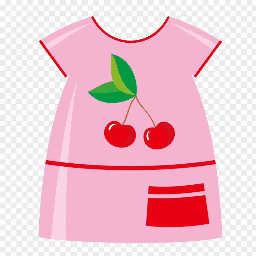 Cherry Pink Pajamas T-shirt Clip Art PNG