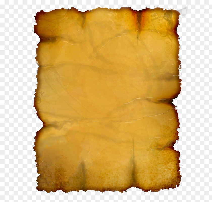 Yellow Burned Paper Edge Scroll Book PNG