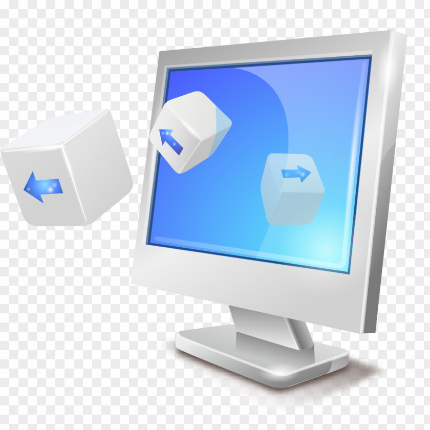 Silver Computer Screen Monitor Display Device Desktop Icon PNG