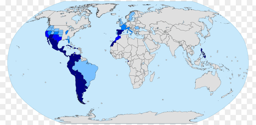 Spanish Language World Map Globe Blank PNG