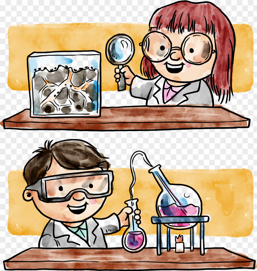 Vector Hand Painted Scientist Euclidean Painting Icon PNG