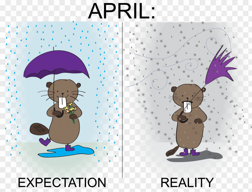 April Showers Mammal Cartoon Font PNG