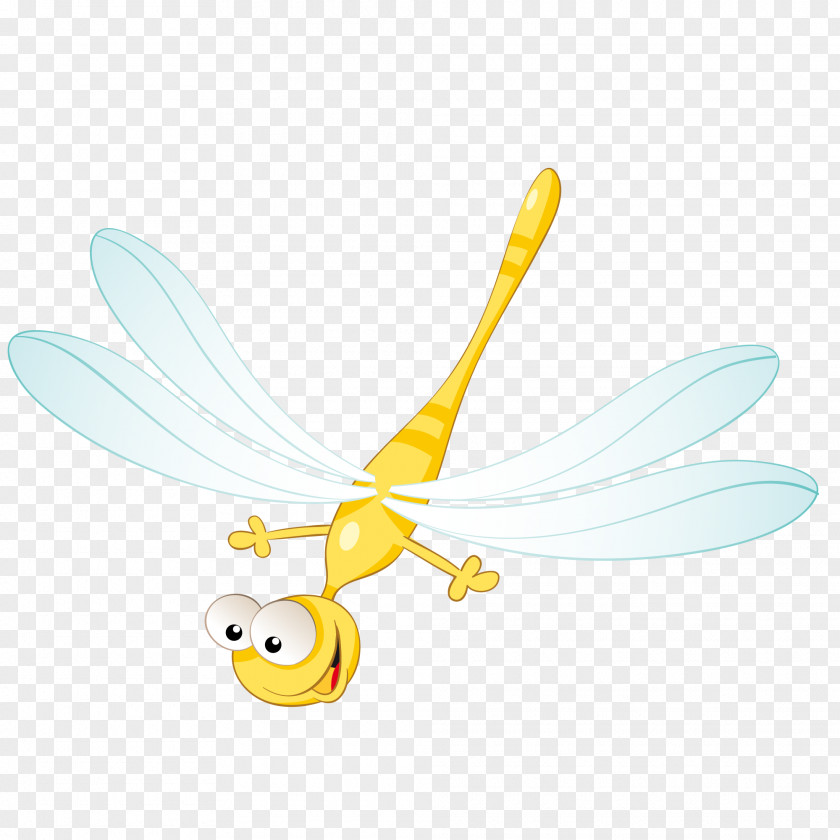 Flying Dragonfly Cartoon Illustration PNG