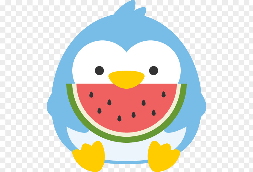Penguin Qixi Festival Illustration Summer Watermelon PNG