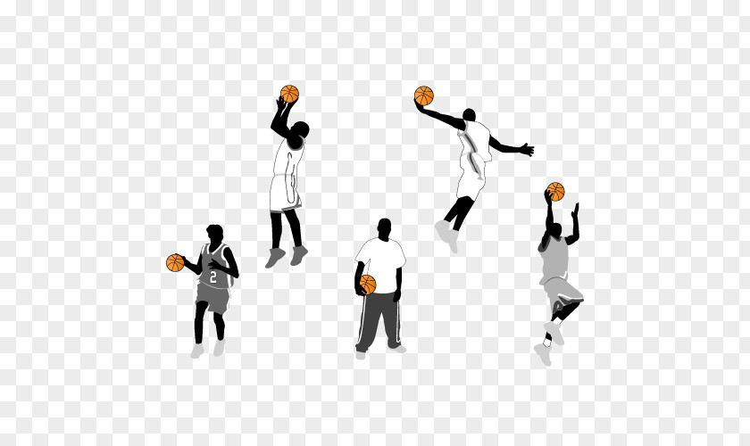 Vector Foot Basketball Player Action Figure Slam Dunk Clip Art PNG