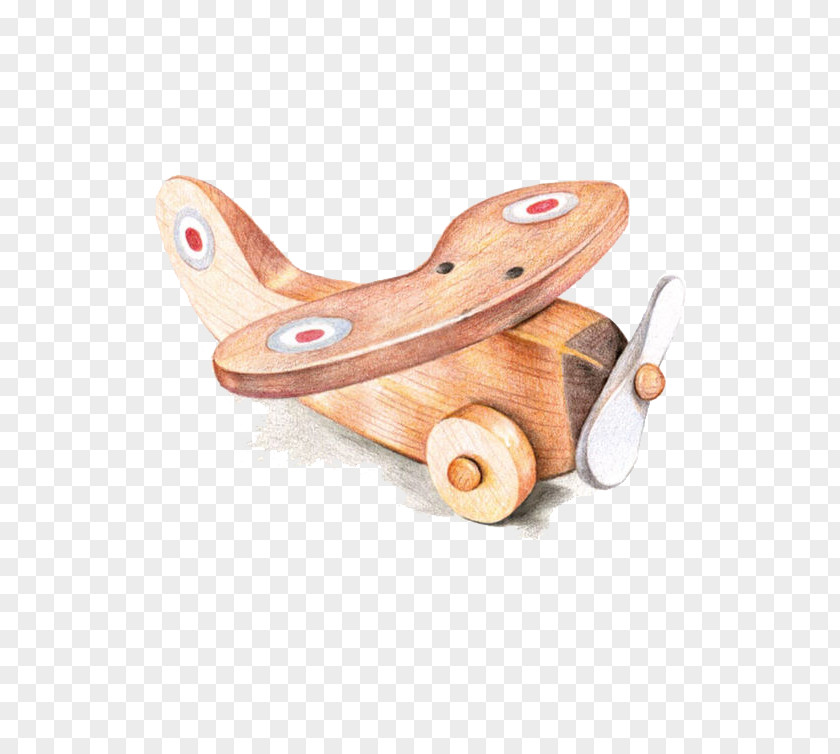 Aircraft Airplane Colored Pencil Wood Drawing PNG
