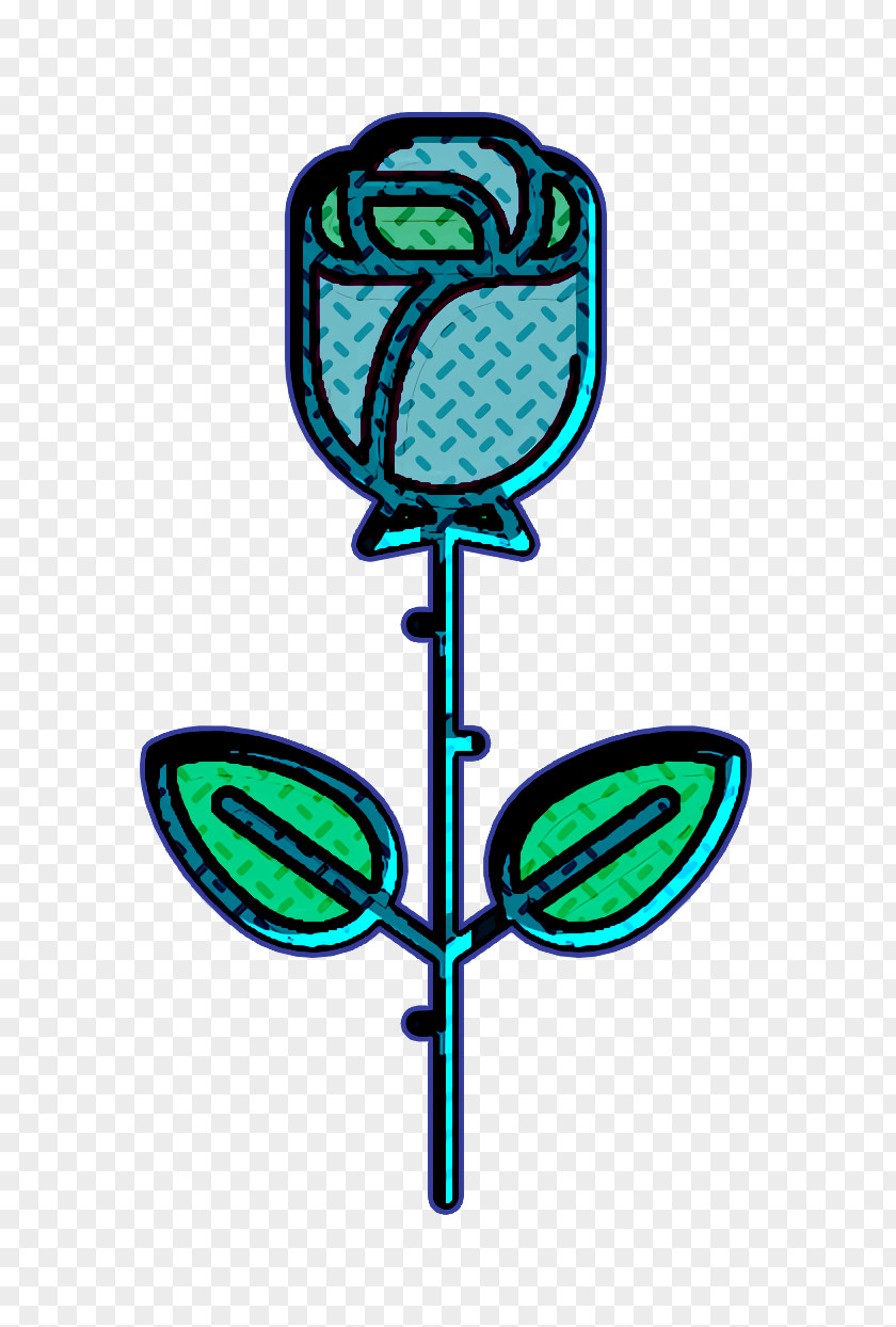 Linear Gardening Elements Icon Rose PNG