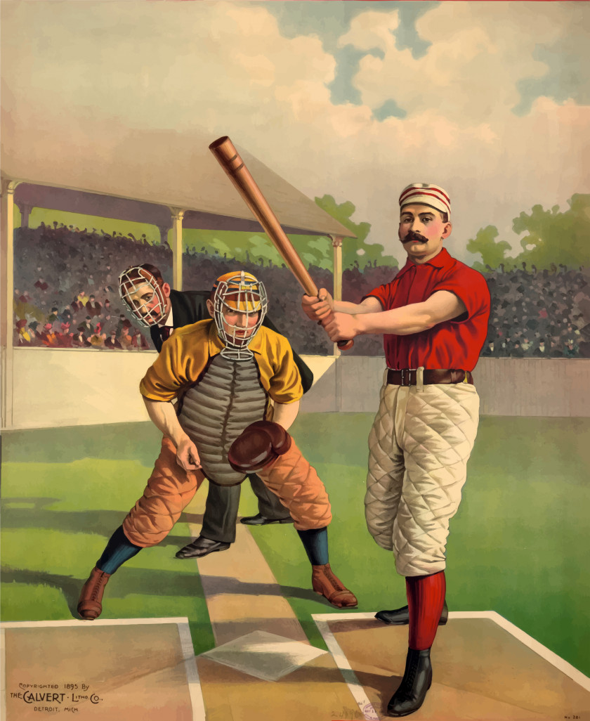 Old Baseball Cliparts Vintage Base Ball Poster Batting Clip Art PNG