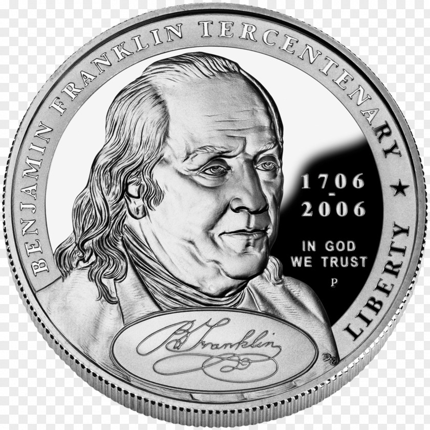 Silver Coin Dollar Commemorative Franklin Half PNG