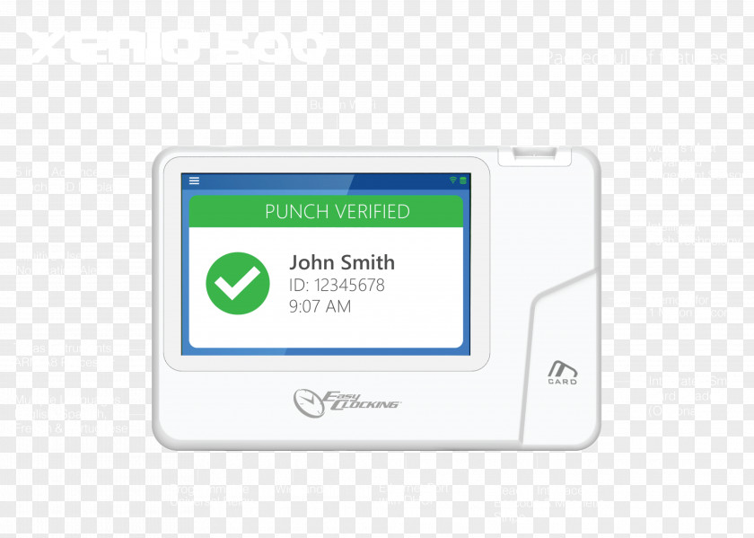 Fingerprint Scanning Time & Attendance Clocks Smart Card Display Device Biometrics PNG