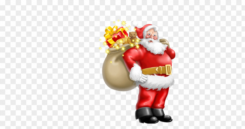 Santa Claus Gift North Pole Christmas Clip Art PNG