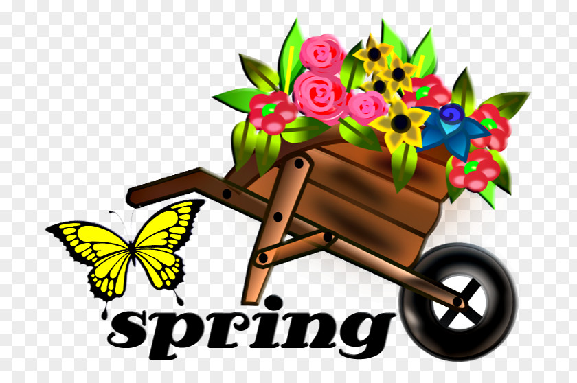 Spring Sale Wheelbarrow Flower Clip Art PNG