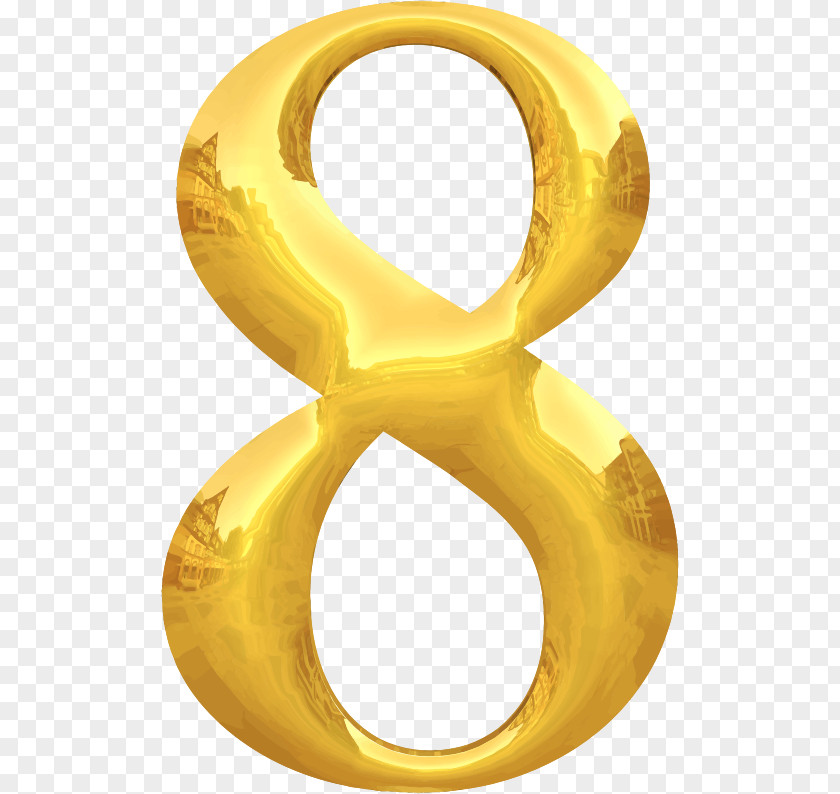 8 Gold Number Numerology Download Clip Art PNG