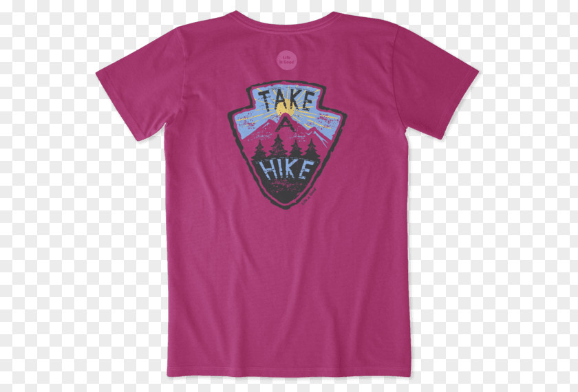 Female Hiker T-shirt Sleeve Clothing Life Is Good Company PNG