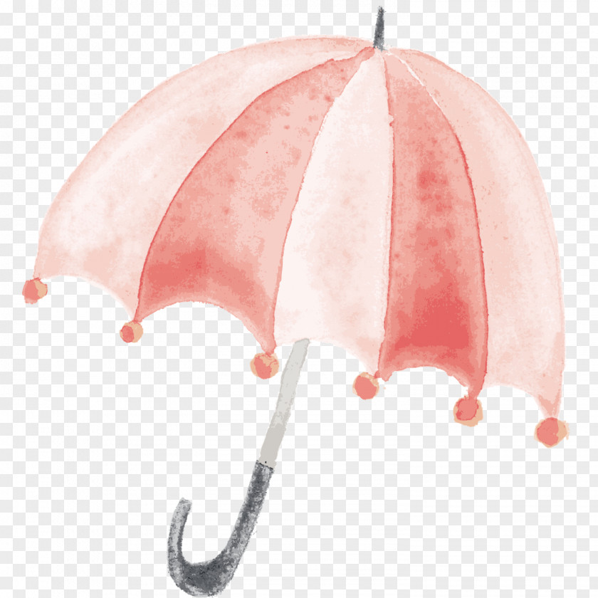 Pink Umbrella Rain Watercolor Painting PNG