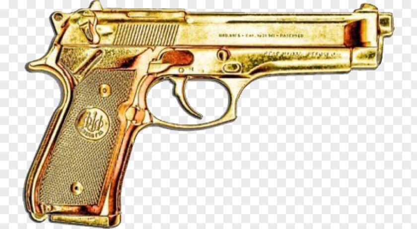 Gold Firearm Gun Weapon Pistol PNG