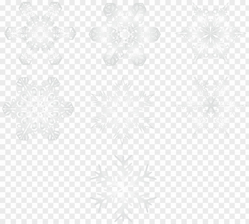 Snowflakes Transparent Image Line Symmetry Black And White Point Pattern PNG