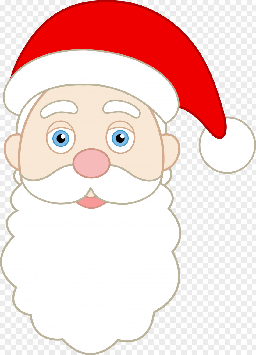 Cartoon Santa Face Claus Smiley Clip Art PNG