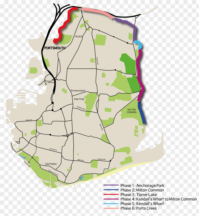 Map Portsea Milton, Portsmouth Solent Milton Common PNG