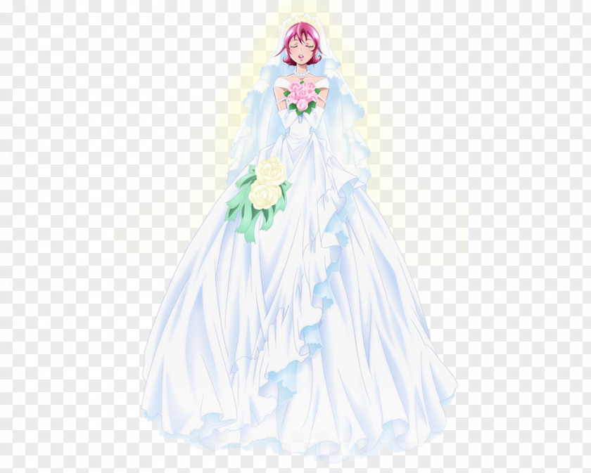 Wedding Dress Gown Costume Design Figurine Doll PNG