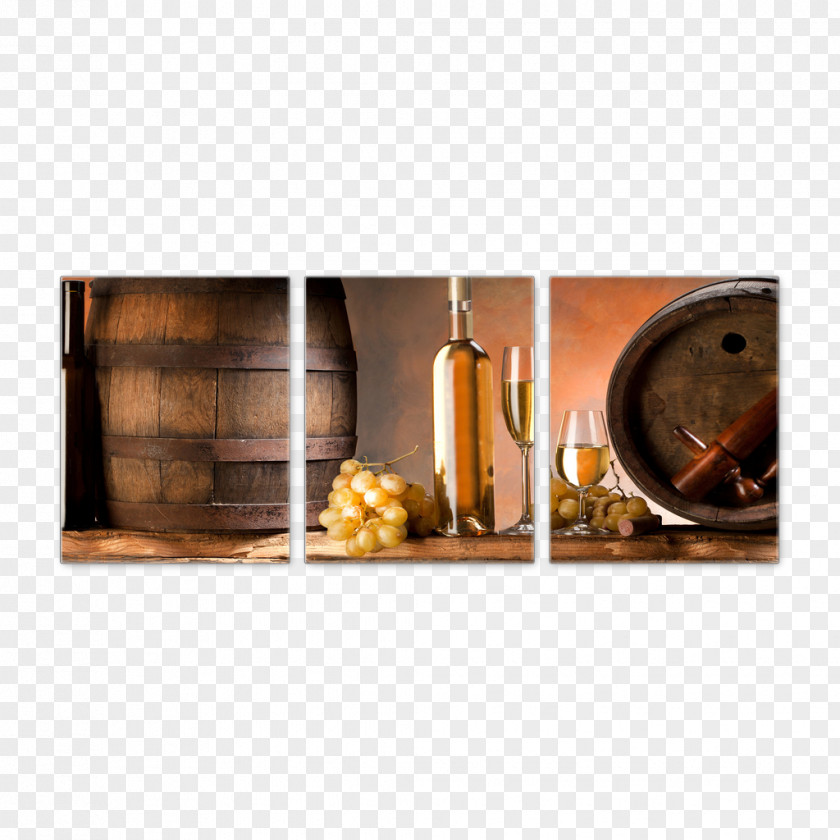 Wine Barrels Still Life Painting Canvas Panorama PNG