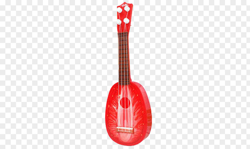 Red Guitar Ukulele Musical Instrument Toy PNG