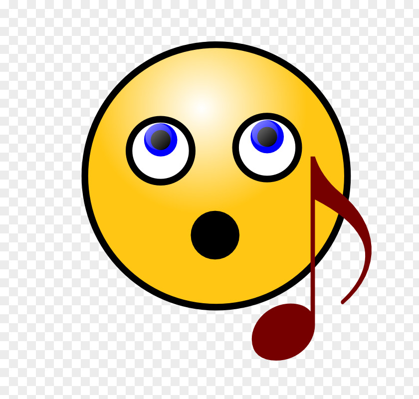 Grinning Smiley Singing Emoticon Clip Art PNG