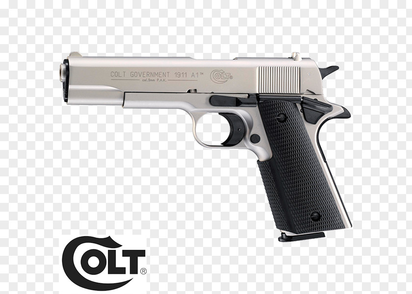 Pistolet Colt Defender 9mm P.A.K. M1911 Pistol Blank Single Action Army PNG