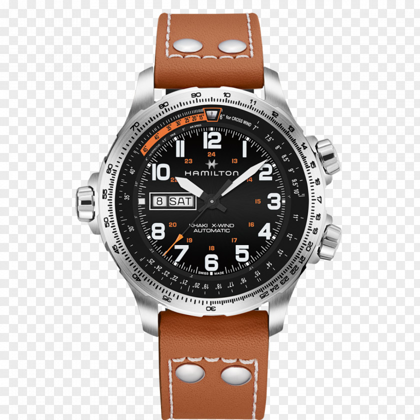 Watch Hamilton Company Men's Khaki Aviation X-Wind Auto Chrono Strap Automatic PNG