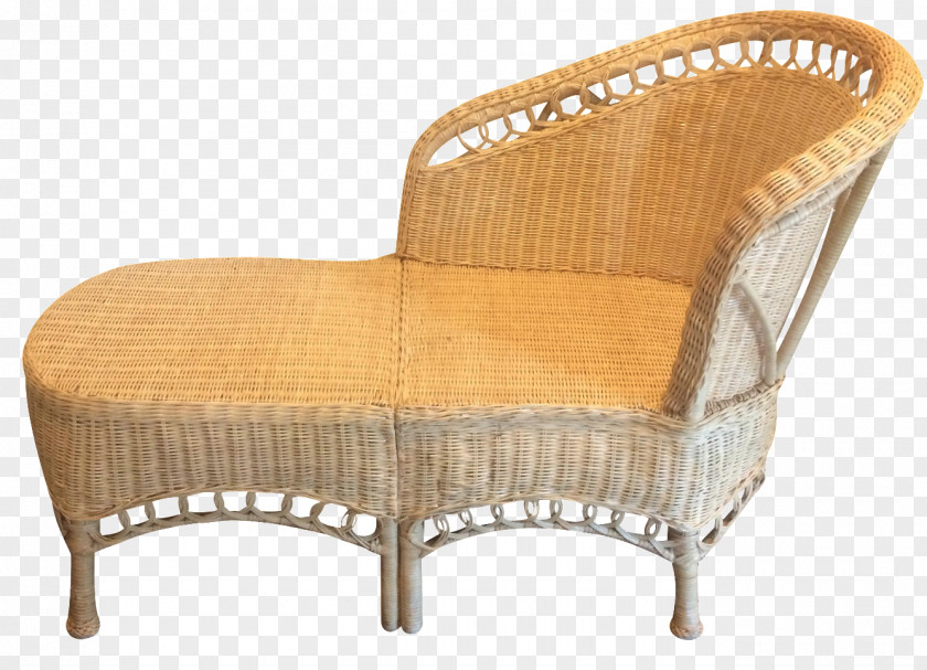 Wicker Table Chair Chaise Longue Couch PNG