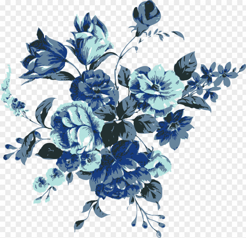 Flower Blue Floral Design PNG