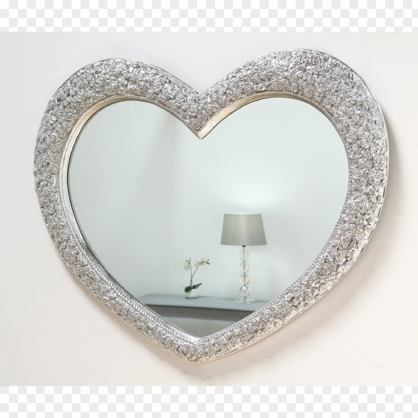 Silver Shapes Magic Mirror Picture Frames Heart PNG