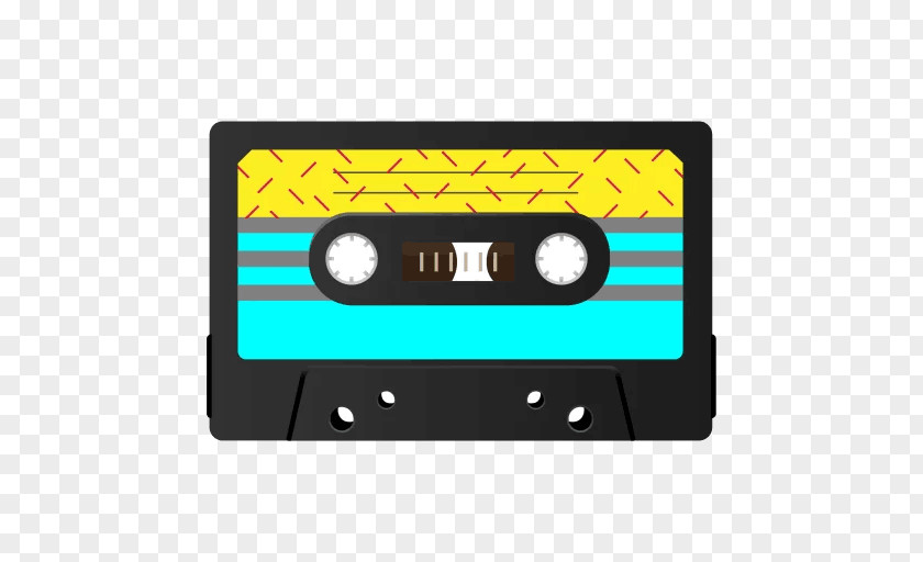 80s Compact Cassette Rectangle PNG
