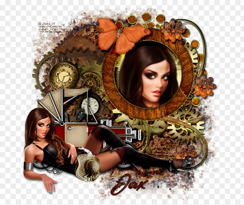 Mary Brown Hair Album Cover Photomontage PNG