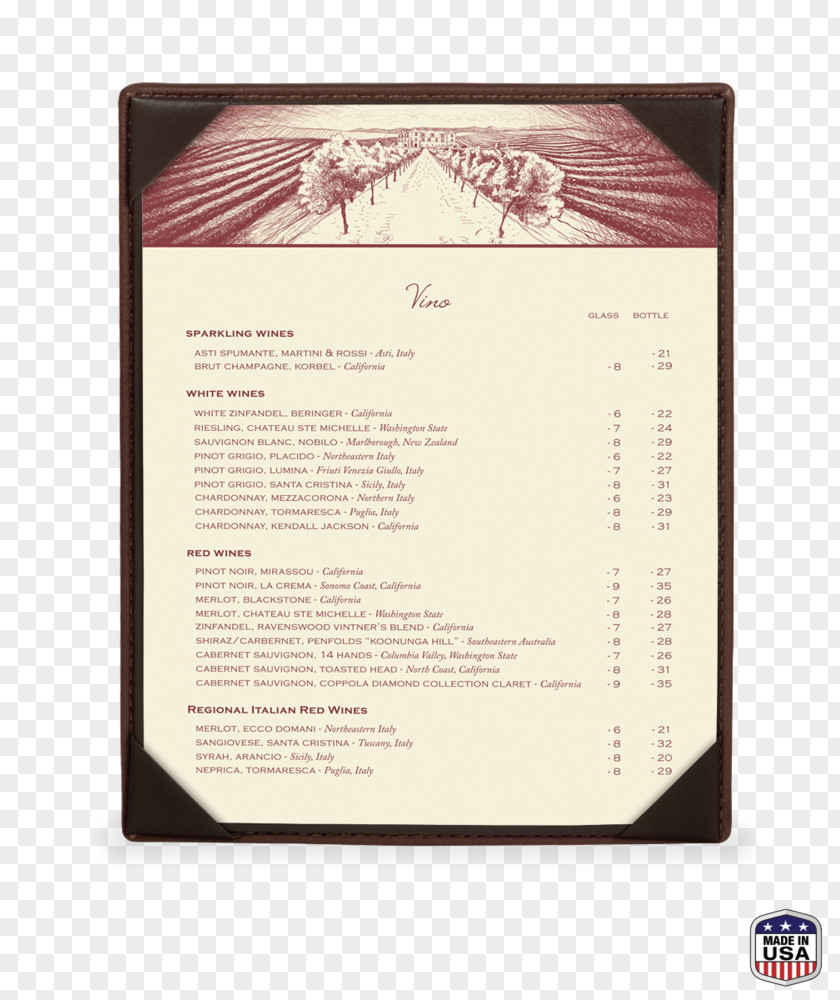 Menu Restaurant The Shoppe Leather Cattle PNG