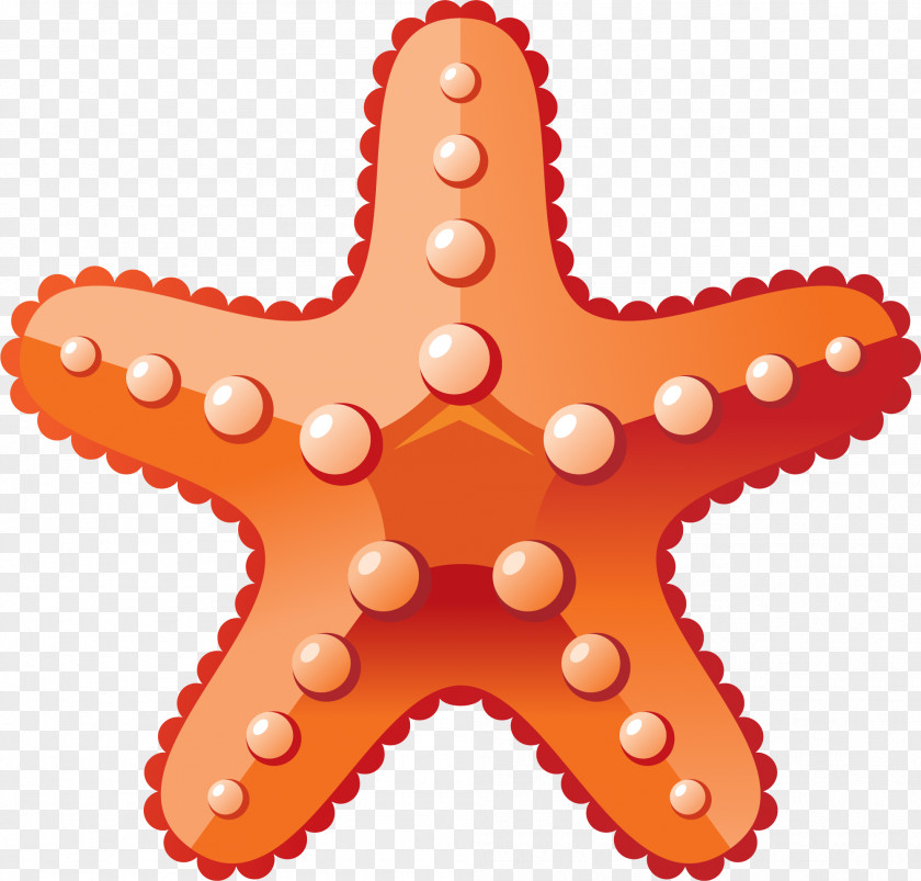 Orange Cartoon Starfish Clip Art PNG