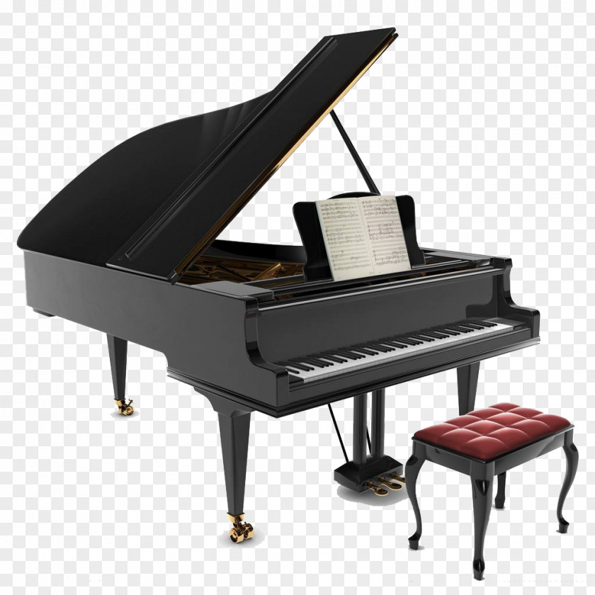 Black Piano Musical Instruments Book PNG
