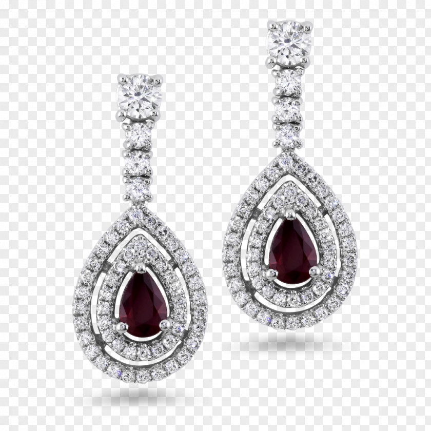 Diamond Stud Earrings Ruby Earring Jewellery Gold PNG