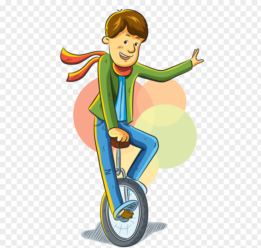 Juggling Unicycle Cartoon Clip Art PNG