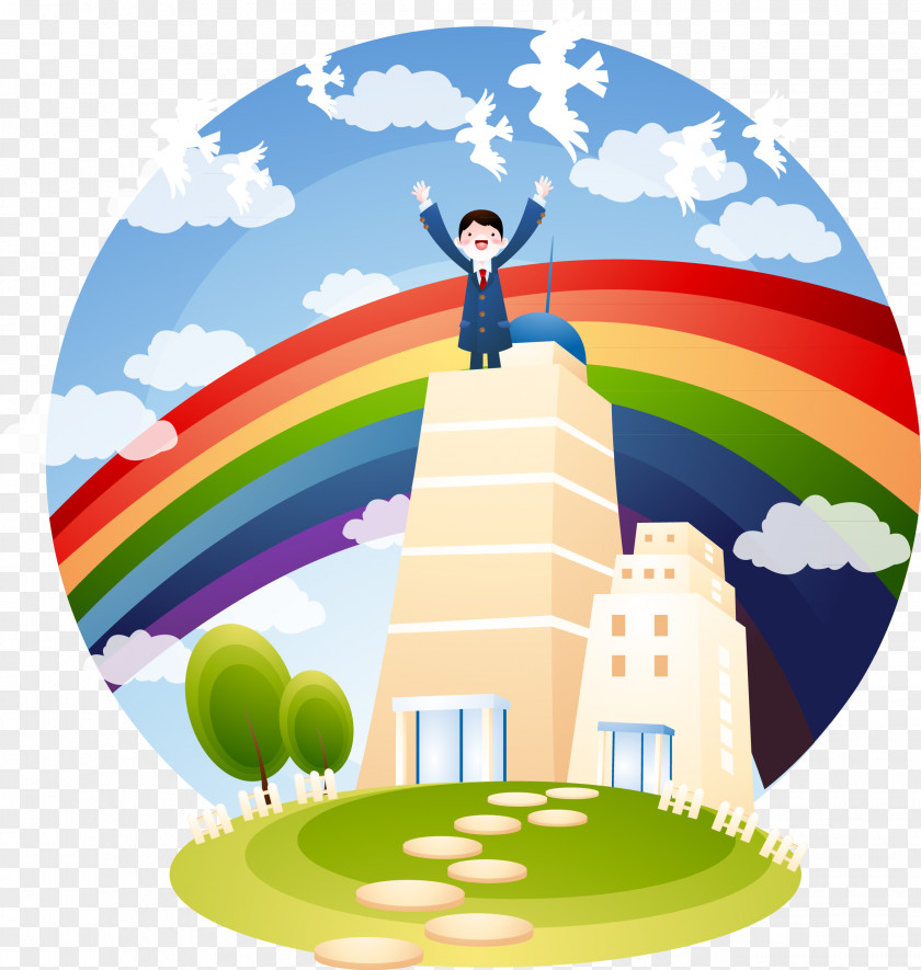 Man On The Roof Euclidean Vector Illustration PNG